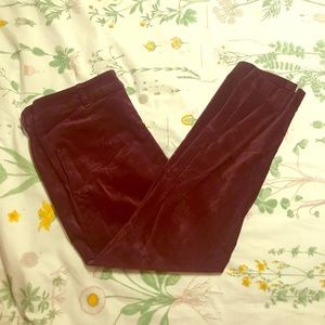 Old Navy Burgundy Maroon Crush Velvet Pixie Pants